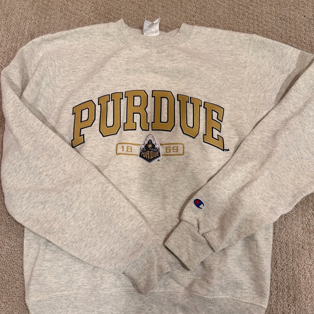 Champion Purdue Heather Gray Crewneck